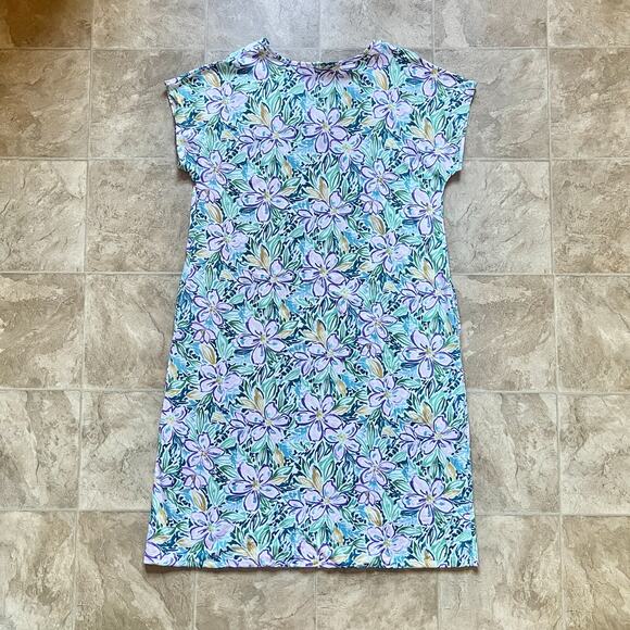 Stan Herman Maxi Dress L Multi-color Floral Resort Beachy Vacation Boho Artsy - Picture 5 of 7